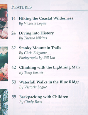 contents list for the premier issue